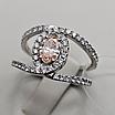 Золотое кольцо 585пр с lab grown бриллиантами 0.51Сt VVS1/Pink 0.76ct VVS1/F, EX 17,5р., фото 8