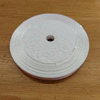 Белая Атласная Лента для декора, творчества, оформления подарков, шитья. Ленты Подарочные 7мм x 23м.