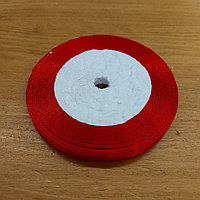 Красная Атласная Лента для декора, творчества, оформления подарков, шитья. Ленты Подарочные 7мм x 23м.