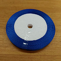 Синяя Атласная Лента для декора, творчества, оформления подарков, шитья. Ленты Подарочные 7мм x 23м.