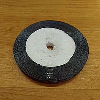 Темно-серая Атласная Лента для декора, творчества, оформления подарков, шитья. Ленты Подарочные 7мм x 23м.