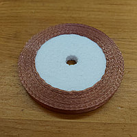 Коричневая Атласная Лента для декора, творчества, оформления подарков, шитья. Ленты Подарочные 7мм x 23м.