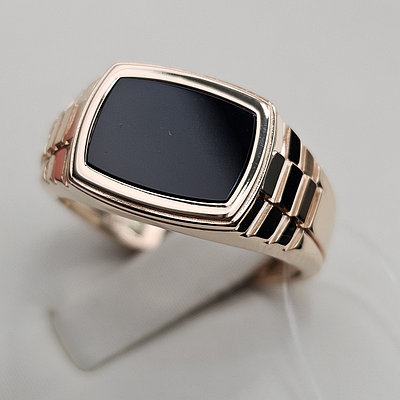 Золотое кольцо к/з 585 пр оникс 5,42 гр. 20,5 размер