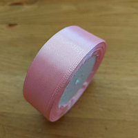 Розовая Атласная Лента для декора, творчества, оформления подарков, шитья. Ленты Подарочные 25мм x 20м.