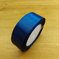Темно-синяя Атласная Лента для декора, творчества, оформления подарков, шитья. Ленты Подарочные 25мм x 20м.