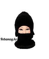 Зимняя шапка с шарфом