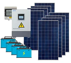 Гибридная солнечная электростанция 10 кВт*ч в сутки (2 кВт в час) 24В