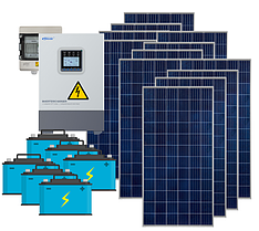 Гибридная солнечная станция 15 кВт*ч в сутки (3 кВт в час)