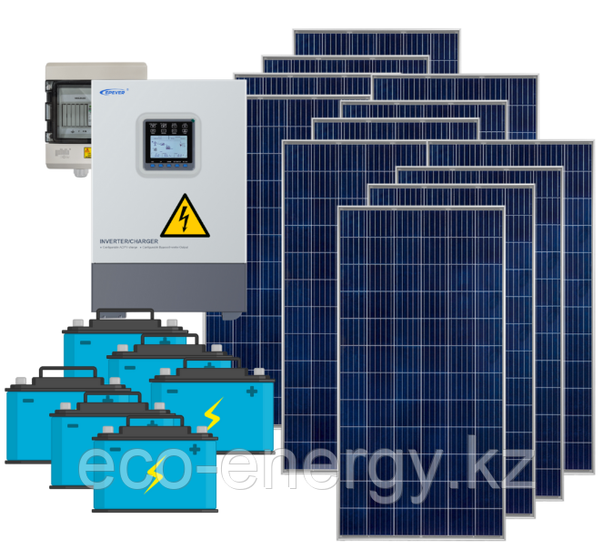 Гибридная солнечная станция 15 кВт*ч в сутки (3 кВт в час)