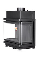 Каминная топка Экокамин Альфа 700 (от 30 до 80 м2) три стекла, подовая, черный шамот