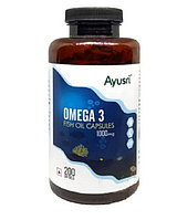 Омега 3 в капсулах (Omega 3 fish oil capsules AYUSRI), 200 кап
