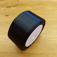 Широкая Черная Атласная Лента для декора, творчества, оформления подарков, шитья. Ленты Подарочные 40мм x 20м