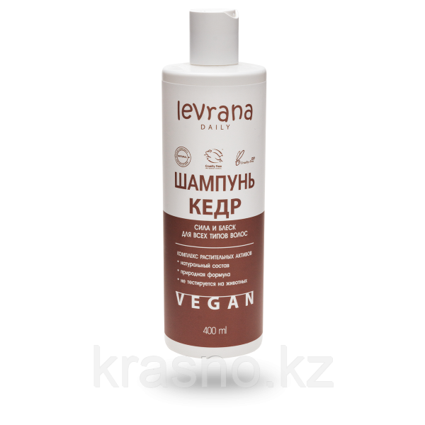 Шампунь сила и блеск Кедр Levrana 400мл