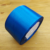 Большая Синяя Атласная Лента для декора, творчества, оформления подарков, шитья. Ленты Подарочные 50мм x 20м