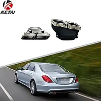 Насадки на глушитель S-Class W222 2013-17 дизайн AMG S63 (Хром)