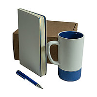Набор подарочный ARTKITS: ежедневник, ручка, кружка с цветным дном, стружка, коробка, синий, Синий, -, 39514