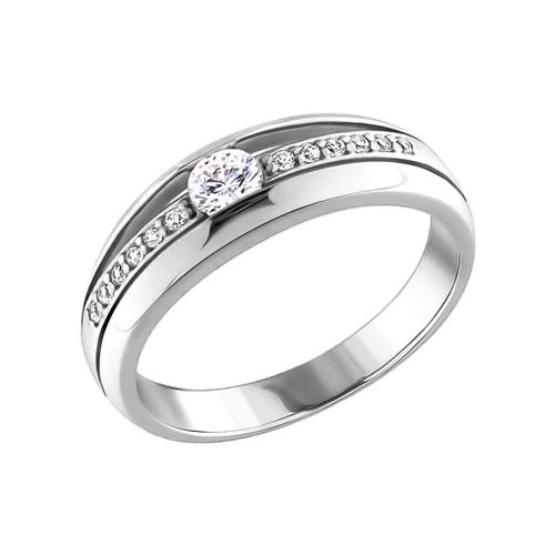 Кольцо с фианитом / 16,5 размер ( пр. Абая 141 ), фото 1