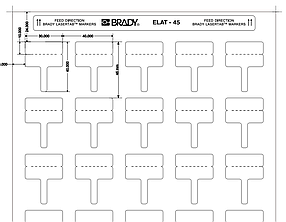 Brady ELAT-45-425 - этикетки, белый пропилен, флажки Т-форма, 30x10 мм, 1 лист, фото 4