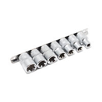 Forsage Набор головок Е-профиль 7 предметов 1/2" (E10,E12,E14,E16,E18,E20,E22), на планке 6389 F-4073