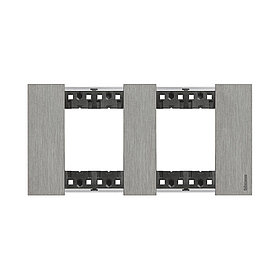 Рамка декоративная Bticino KA4802M2ZG Living Now 2 поста (2+2 модуля) Сталь