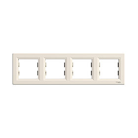 Рамка горизонтальная SE EPH5800423 Asfora 4 постовая кремовый