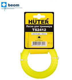 Леска Huter TS2412 для триммера, 2.4 мм, витой квадрат