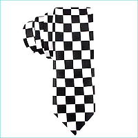 Галстук с дизайном "Шахматная клетка"