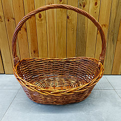 Огромнейшая Коричневая Плетенная Подарочная Корзина для фруктов, шампанского, конфет. Размер 53. Корзины.