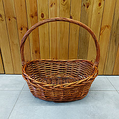 Большая Коричневая Плетенная Подарочная Корзина для фруктов, шампанского, конфет. Размер 45. Корзины.