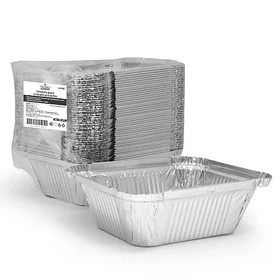 Форма алюминиевая, прямоугольная  490 мл : 150*124мм, дно 107*81мм, выс 44мм