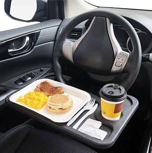 Столик для перекуса и работы двухсторонний с креплением на руль автомобиля