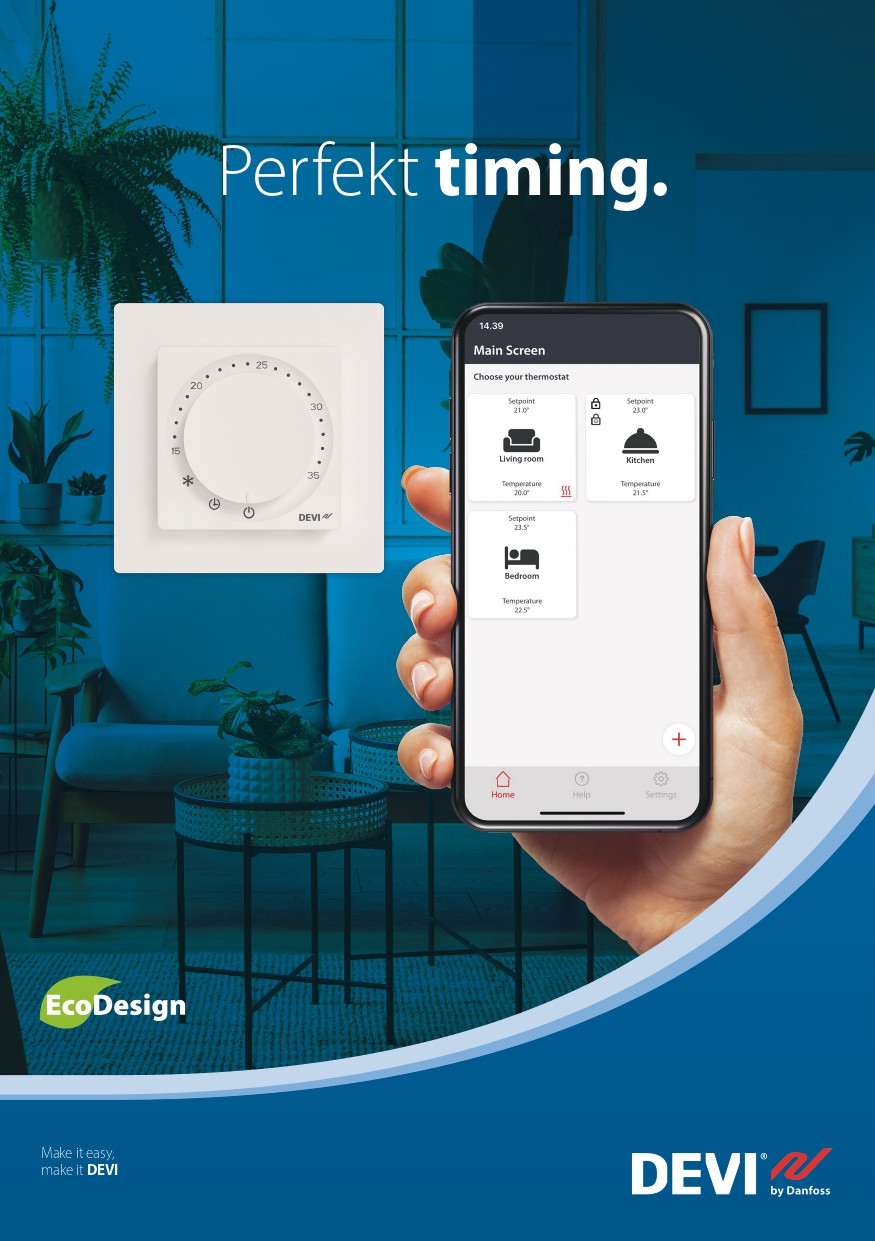 Терморегулятор DEVIreg™ Room Bluetooth белый матовый, фото 1