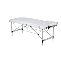 Массажный стол складной Aluminium с чехлом Black(черный) Белый
