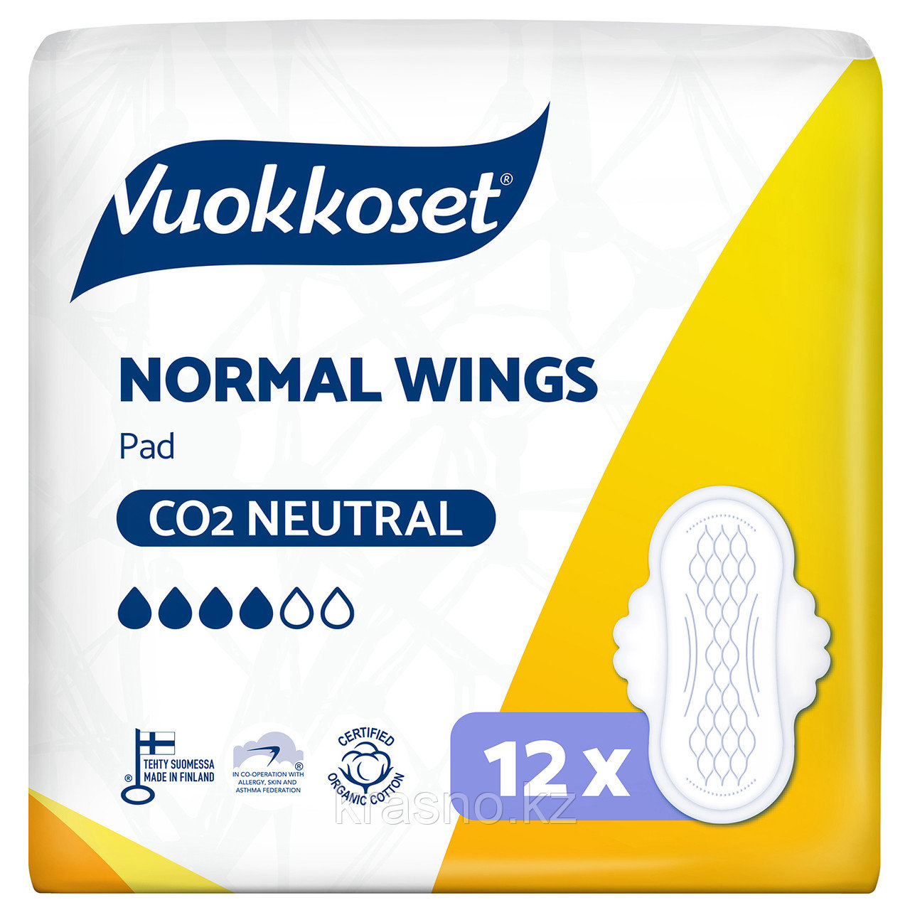 Прокладки с крылышками normal wings Vuokkoset 12шт/уп