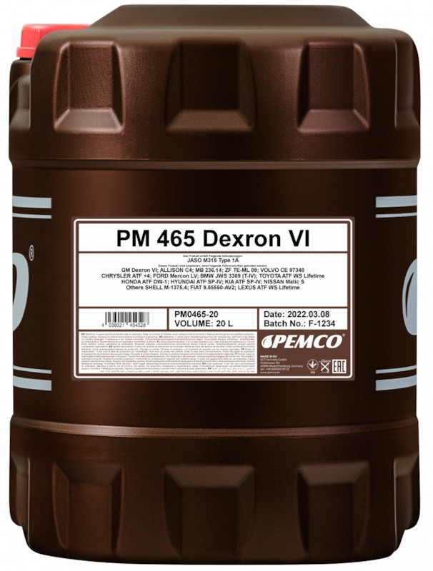 PEMCO iMATIC 465 Dexron VI 20L, фото 1