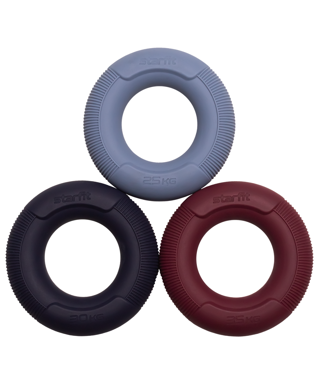 Эспандеры кистевые ES-406 Starfit Кольцо,25, 30, 35 кг, силикагель, 3 шт