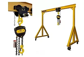 Мини-кран козловой МПУ OCALIFT 1т 2,4х2,1 метра мобильный ручной с талью СЕВЕР на каретке