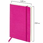 Блокнот А5 (148x218 мм), BRAUBERG "Metropolis Ultra", под кожу, 80 л., резинка, клетка, розовый, 111024, фото 3