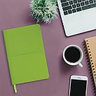 Блокнот А5 148x218 мм, BRAUBERG Metropolis X, под кожу, 80 л., резинка, клетка, светло-зеленый, 111033, фото 6