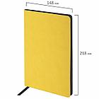 Блокнот А5 (148x218 мм), BRAUBERG "Metropolis Mix", под кожу, 80 л., клетка, желтый, 111038, фото 2