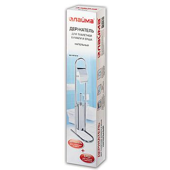 Стойка напольная ерш с подставкой + держатель туалетной бумаги, сталь, зеркальный LAIMA, 601619