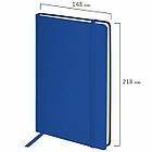 Блокнот А5 (148x218 мм), BRAUBERG "Metropolis", балакрон, 80 л., резинка, клетка, синий, 111582, фото 2