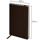 Блокнот А5 (148x218 мм), BRAUBERG "Metropolis", балакрон, 80 л., резинка, клетка, коричневый, 111586, фото 2