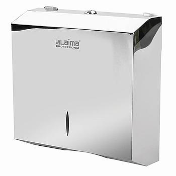 Диспенсер для полотенец LAIMA PROFESSIONAL INOX, (Система H2) Z-сложения, нержавеющая сталь, зеркальный,