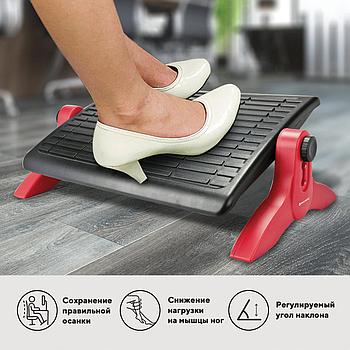 Подставка для ног BRAUBERG офисная, 45х32 см, регулируемые высота и угол наклона, черная, 531489