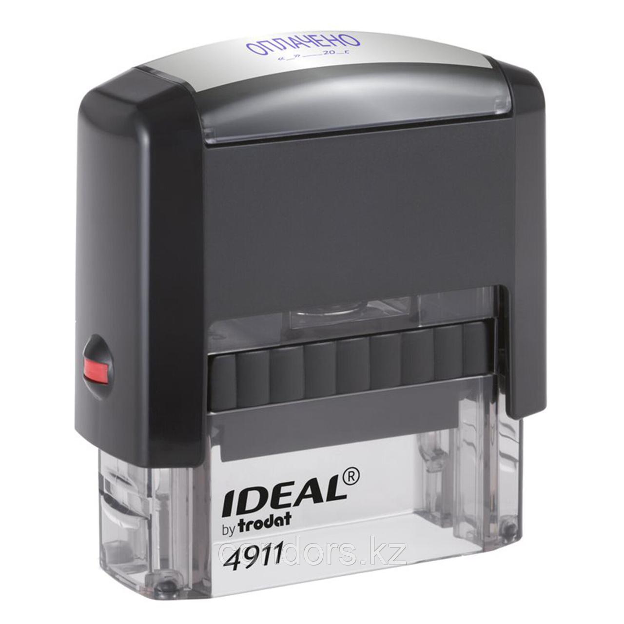 Штамп стандартный "ОПЛАЧЕНО, дата", оттиск 38 х 14 мм, синий, TRODAT IDEAL 4911 DB - 3.13, 161489, фото 1