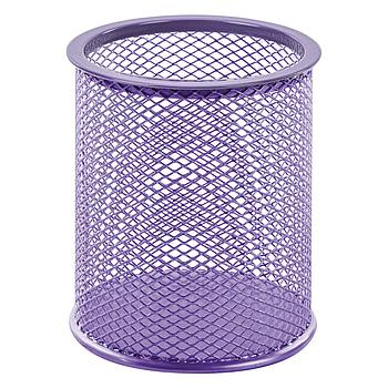 Подставка-органайзер BRAUBERG "Germanium", металлическая, круглое основание, 100х89 мм, фиолетовая, 231981