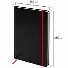 Блокнот БОЛЬШОЙ ФОРМАТ (180х250 мм) B5, BRAUBERG "Office", под кожу 80 л., клетка, черный, 113309, фото 2