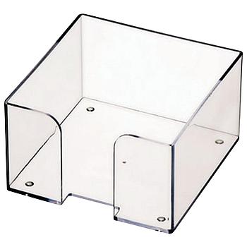 Подставка для бумажного блока пластиковая, 90х90х50 мм, прозрачная, ПЛ61