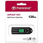 Флеш-диск 128GB TRANSCEND JetFlash 790C, разъем USB Type-С, черный/зеленый, TS128GJF790C, фото 6